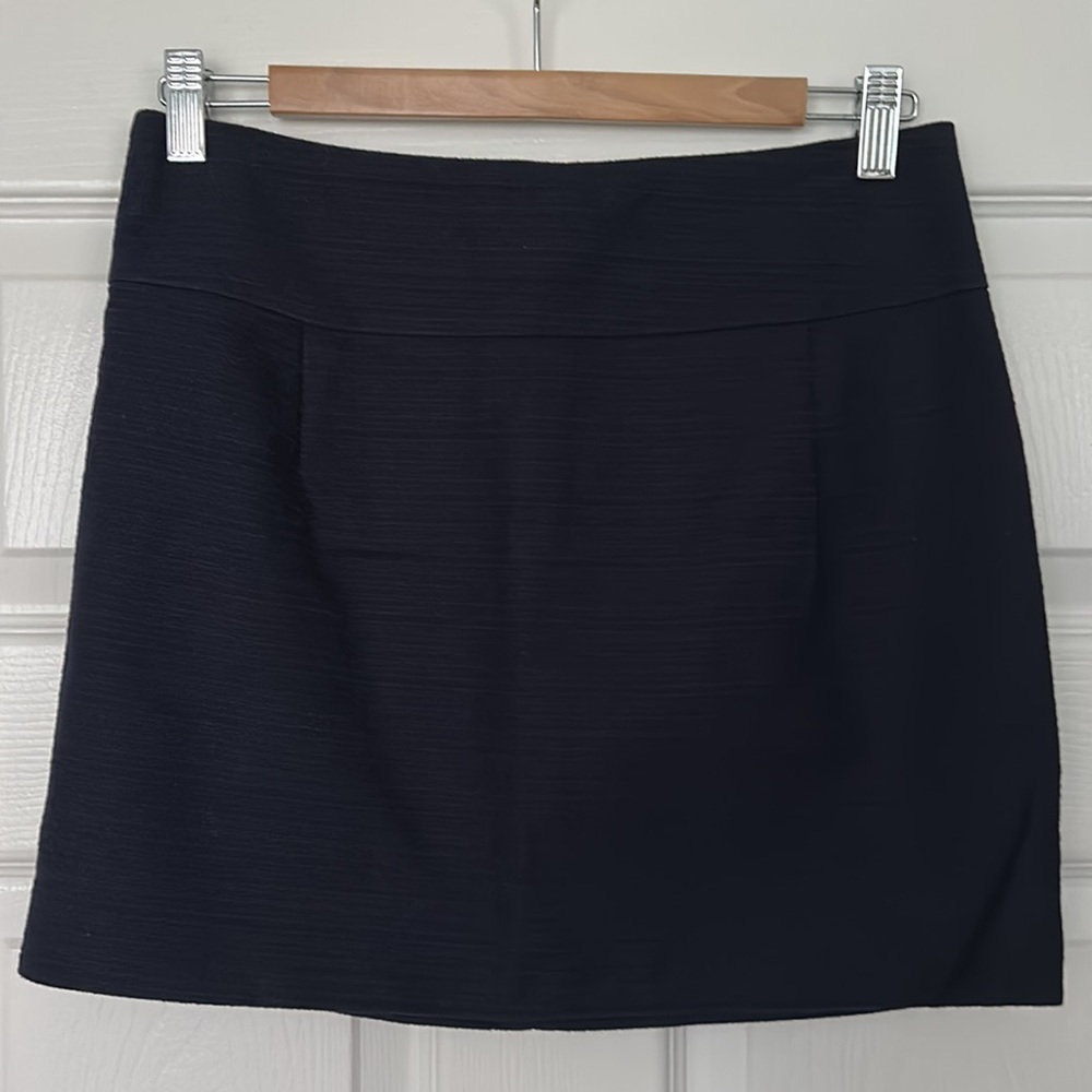 J. Crew Textured Cotton Mini Skirt Navy Size 2